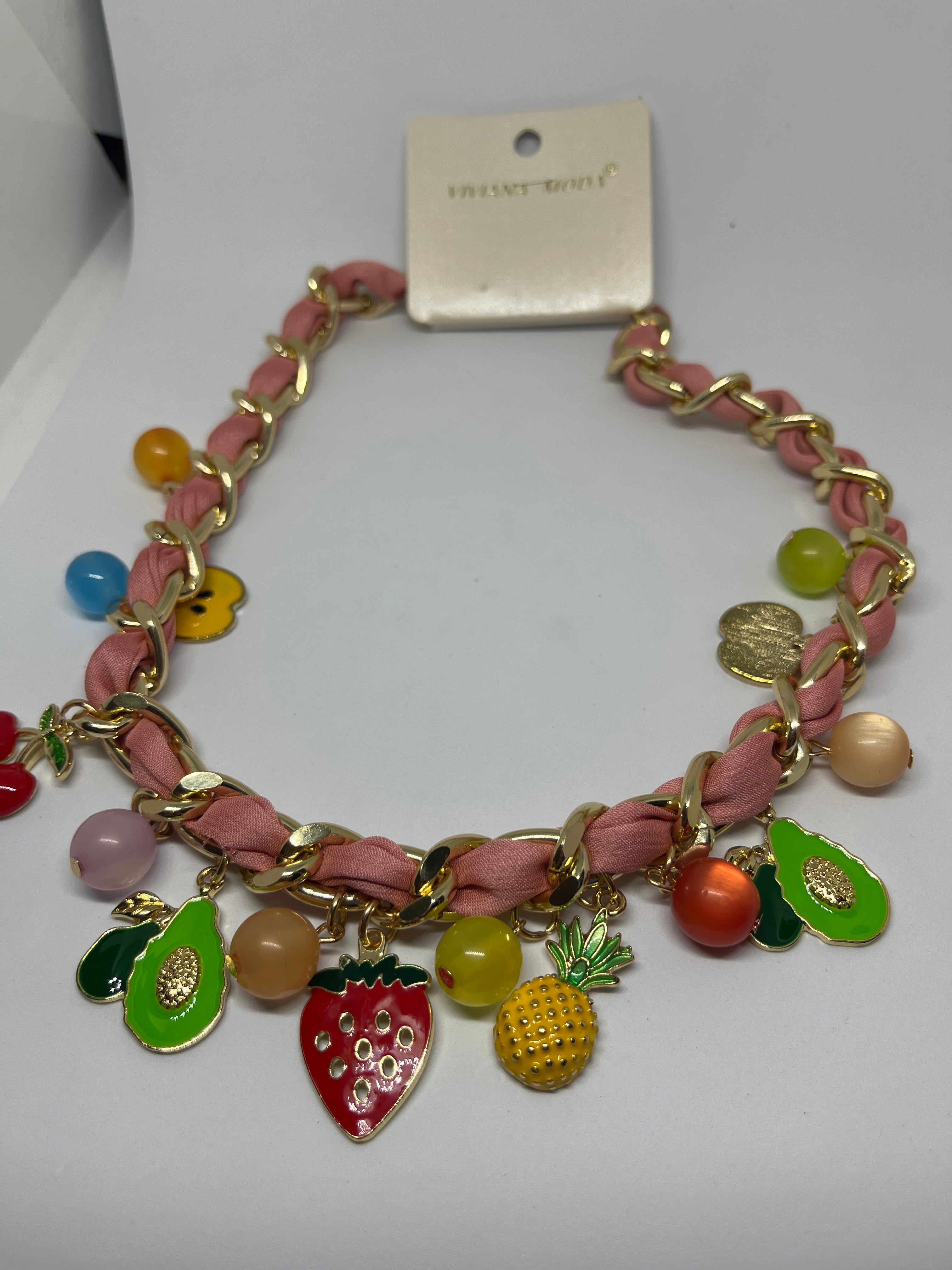 Collar rosa eslabones