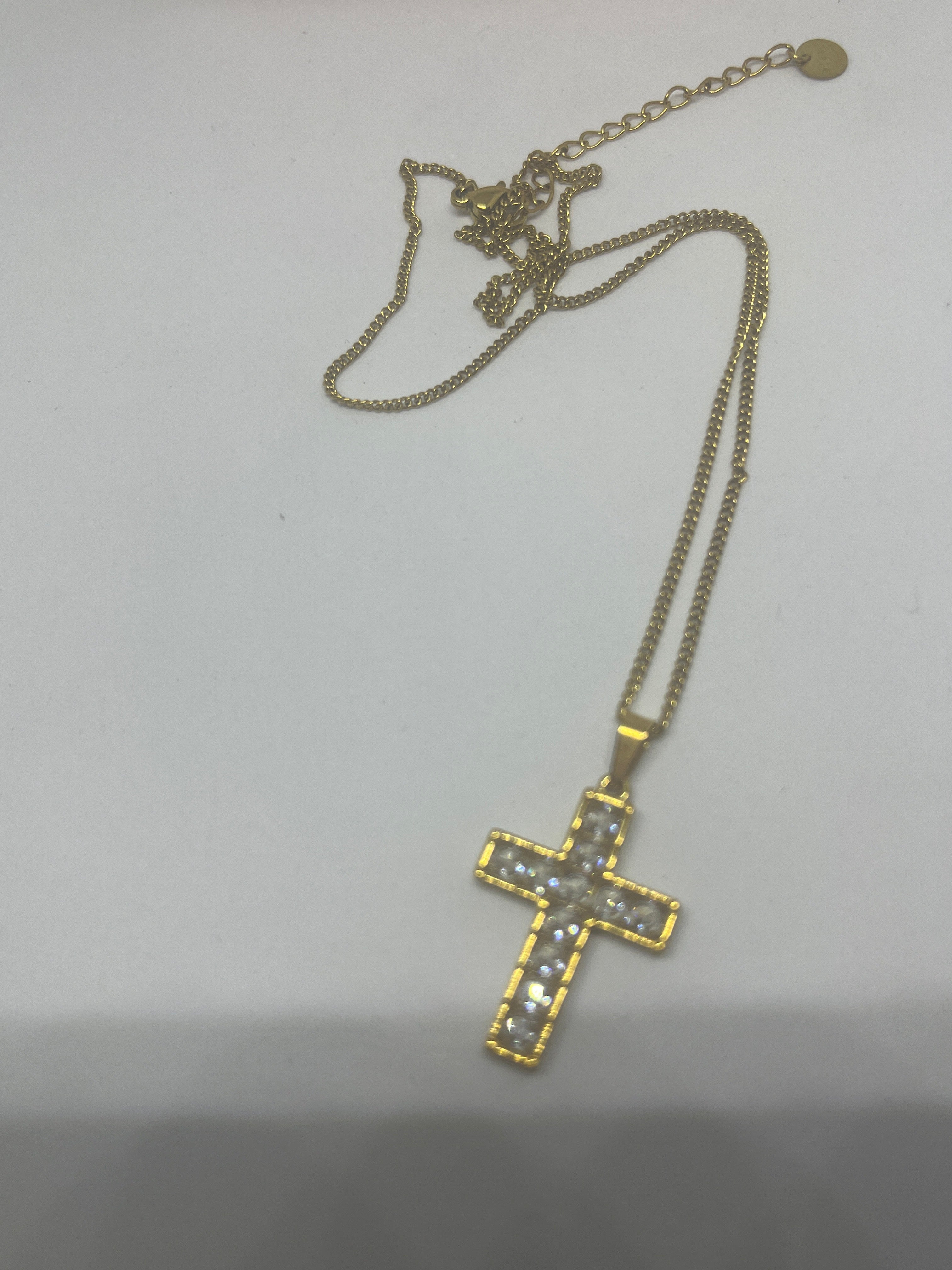 Colgante cruz brillo