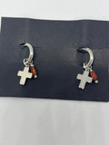 Pendientes cruz naranja